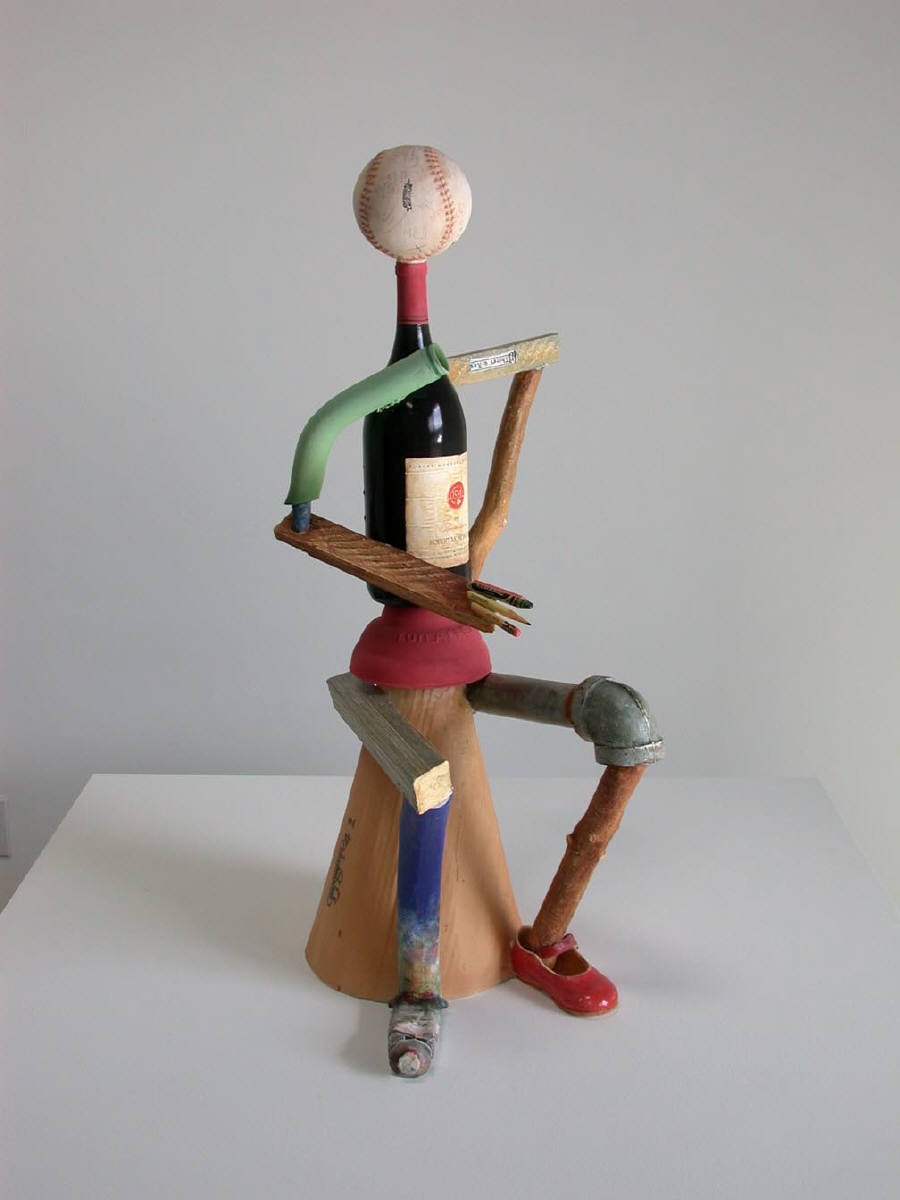 Artist: Richard Shaw, Title: Seated Figure with Wine Bottle, 2003 - click to close window
