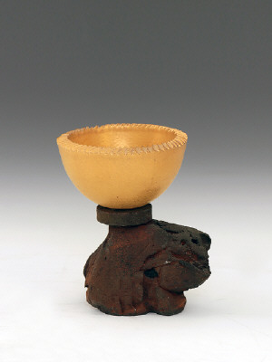 Artist: Adrian Saxe, Title: Gold Bowl on Stand, 1983  - click for larger image