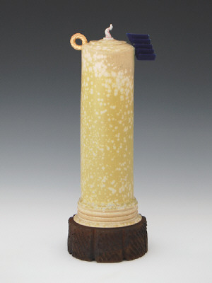 Artist: Adrian Saxe, Title: Untitled Covered Jar with Raku Stand, 1978-79 - click for larger image