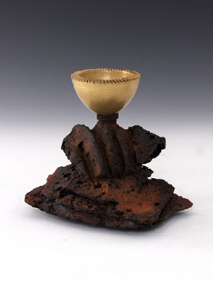 Artist: Adrian Saxe, Title: Untitled Mortar Bowl with Stand, 1984-1987 - click for larger image
