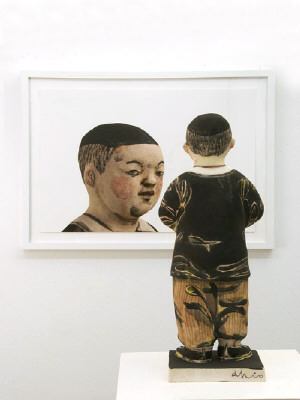 Artist: Akio Takamori, Title: Boy with Clasped Hands (view 2), 2007 - click for larger image