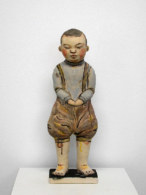 Artist: Akio Takamori, Title: Child in Brown Pants (view 1), 2007 - click for larger image
