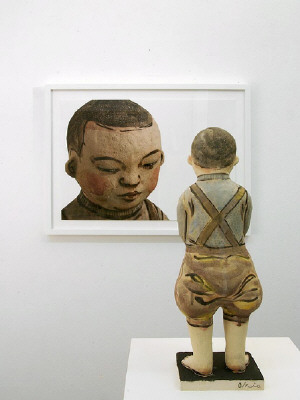 Artist: Akio Takamori, Title: Child in Brown Pants (view 2), 2007 - click for larger image