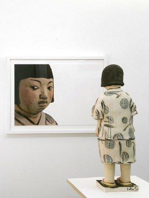 Artist: Akio Takamori, Title: Girl in Lily Kimono (view 2), 2007 - click for larger image