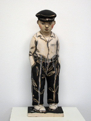 Artist: Akio Takamori, Title: School Boy with Cap (view 1), 2007 - click for larger image