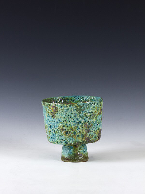 Artist: Beatrice Wood, Title: Blue Lava Glazed Footed Bowl, c. 1974 - click for larger image