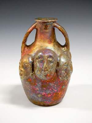 Artist: Beatrice Wood, Title: Lustre Vessel with Faces, 1993 - click for larger image