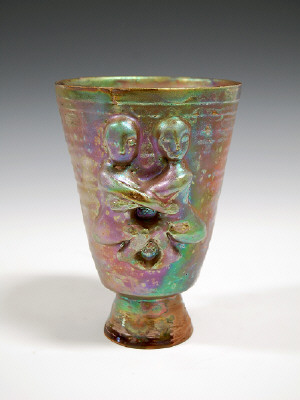 Artist: Beatrice Wood, Title: Lustre Vessel with Four Figures, 1993 - click for larger image