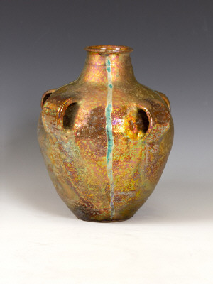 Artist: Beatrice Wood, Title: Lustre Vessel with Four Handles, 1993 - click for larger image