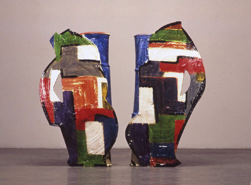 Artist: Betty Woodman, Title: Divided Vases - Christmas (view A), 2004 - click for larger image