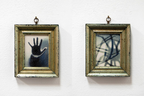 Artist: Cindy Kolodziejski, Title: Hand Shadow and Crab Shadow, 2011 - click for larger image