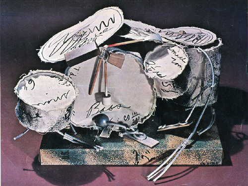 Artist: Claes Oldenburg, Title: Miniature Soft Drum Set, 1969 - click for larger image