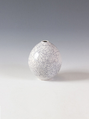 Artist: Elsa Rady, Title: Small Vase with Crackle Glaze, 1974  - click for larger image