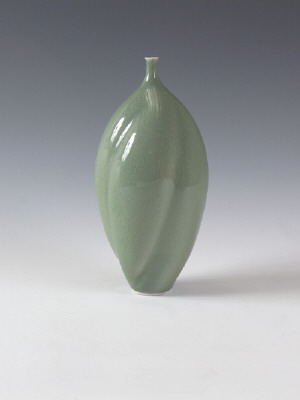 Artist: Elsa Rady, Title: Tall Celadon Vase with Curves, 1976 - click for larger image