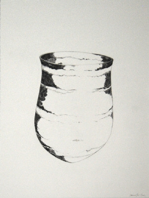 Artist: Jennifer Lee, Title: Jennifer Lee Drawing of dark olive, umber rings, 2012  - click for larger image