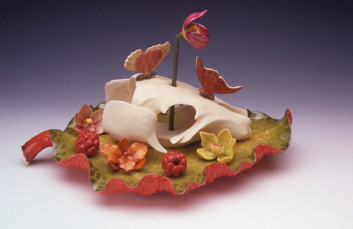Artist: Keisuke Mizuno, Title: Squirrel Skull with Orchids, 2004 - click for larger image