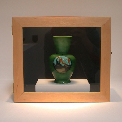 Artist: Ken Price, Title: Untitled (vase in display case), 1990 - click for larger image