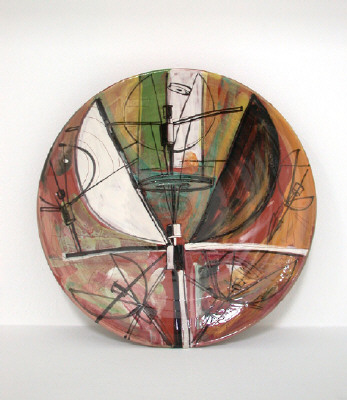 Artist: Peter Shire, Title: Winged Victory Series Plate, 2000 - click for larger image