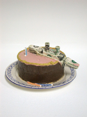 Artist: Richard Shaw, Title: Origami Ship and Birthday Cake, 2003 - click for larger image