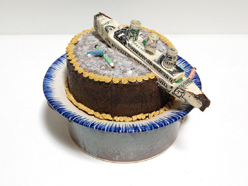 Artist: Richard Shaw, Title: Origami Ship on Cake Jar, 2003 - click for larger image