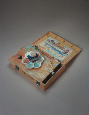 Artist: Richard Shaw, Title: Paintbox Jar with Balboa Watercolor, 2003 - click for larger image