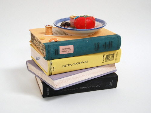 Artist: Richard Shaw, Title: Pin Cushion Jar with Four Books, 2009 - click for larger image