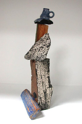Artist: Robert Hudson, Title: Tall Bottle with Painting, 2002 - click for larger image