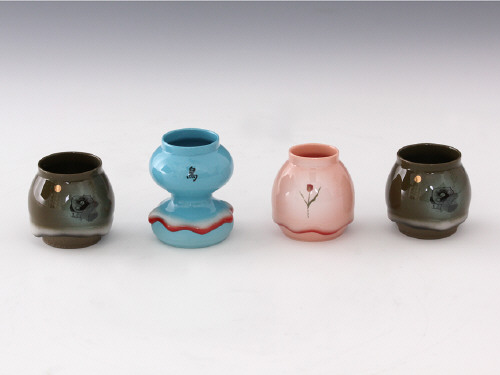 Artist: Ron Nagle, Title: Set of 4 Sake Cups, N.D. - click for larger image