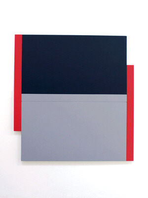 Artist: Scot Heywood, Title: Poles Red, Black, Gray, 2012 - click for larger image