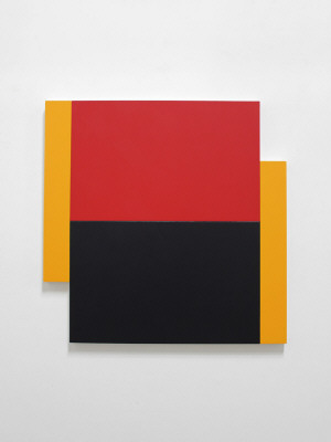 Artist: Scot Heywood, Title: Poles Yellow, Red, Blue, 2012 - click for larger image